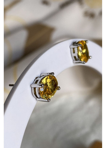 Сережки пусети з цирконієм овал CHICLY (365588971)