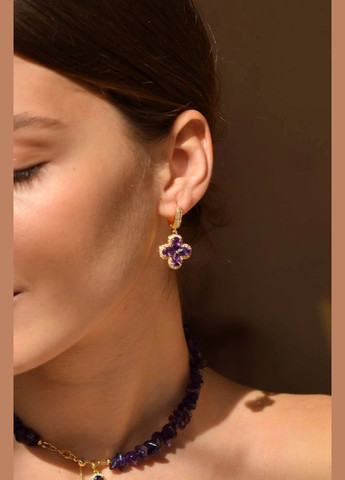 Сережки "Purple Clover" Le'Perle (329751631)