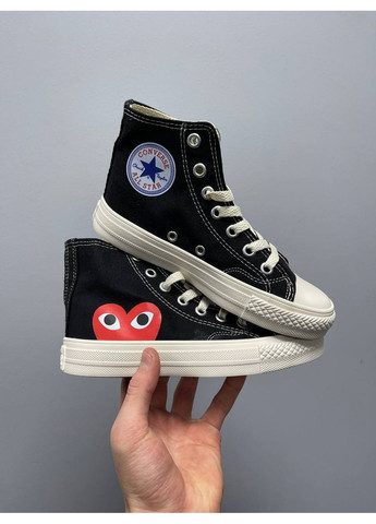 Білі Осінні кеди чоловічі converse chuck taylor all star 70 hi comme des garcons play black a08791c конверс No Brand