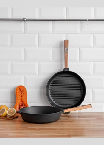 Сковорода-гриль чугунная Optima 26 см (O2640G-P) Brizoll (334009182)