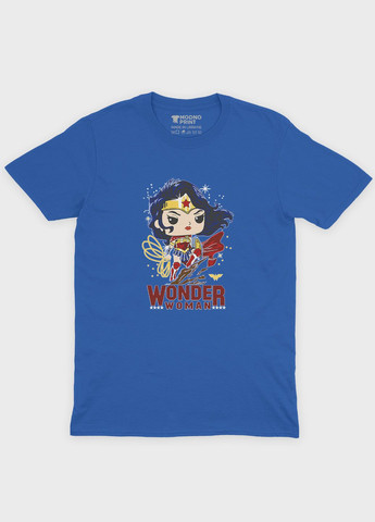 Синя демісезонна футболка для дівчинки з принтом супергероя - диво-жінка (ts001-1-grr-006-006-004-g) Modno