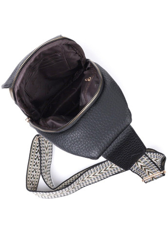 Удобная женская сумка с одной лямкой через плечо из крупнозернистой экокожи 22763 Черный Vintage (303877200)