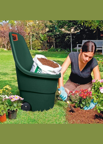 Візок садовий 2-колісний пластиковий Easy Go 55 л (17182462) Зелений Keter (334009071)