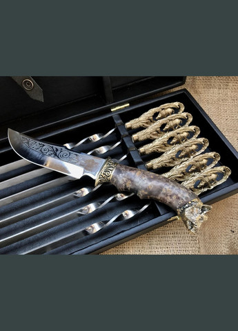 Набор шампуров с ножом Люкс кабан 7 предметов 47330064 NB Art (346530192)