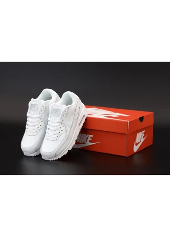 КРОСІВКИ ЖІНОЧІ NIKE AIR MAX 90 WHITE 3 НАЙК АІР МАКС 90 БІЛІ No Brand білі демісезони (391006888)