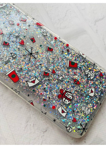 Чохол з плаваючими блискітками на Xiaomi Redmi Note 11 Pro Срібний:: Новорічний фон (принт 182) Creative (362968441)