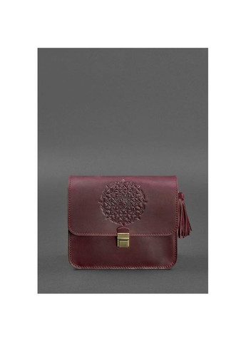 Сумка крос-боді через плече з натуральної шкіри жіноча маленька Бордовий 40155 BlankNote (361970408)