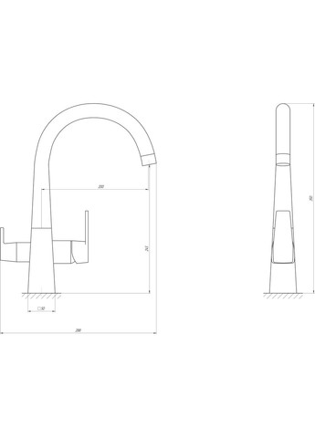 Смеситель для кухни под осмос LAZER GLLR-0999-1-ONIX Globus Lux (335040343)