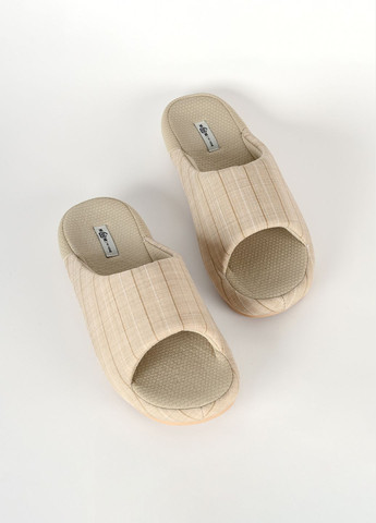 Бежевые тапочки женские с открытым носком mira MVM