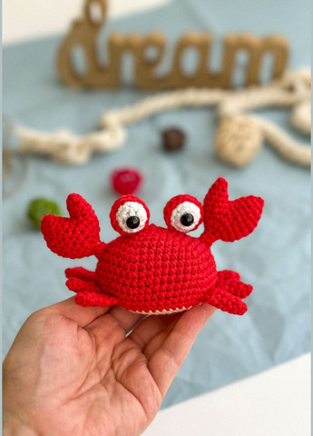 Вязаная игрушка амигуруми «Краб» крючком, ручная работа No Brand (331892779)