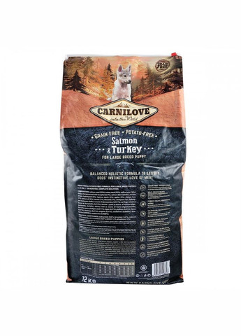 Сухий корм Salmon & Turkey Large Breed Puppyдля цуценят та молодих собак великих порід 12 кг Carnilove (345743633)