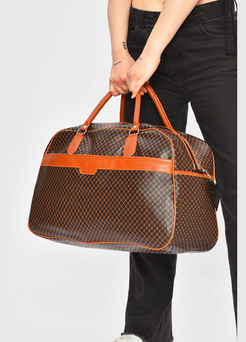 Сумка дорожная унисекс экокожа коричневого цвета с принтом Let's Shop (334100736)