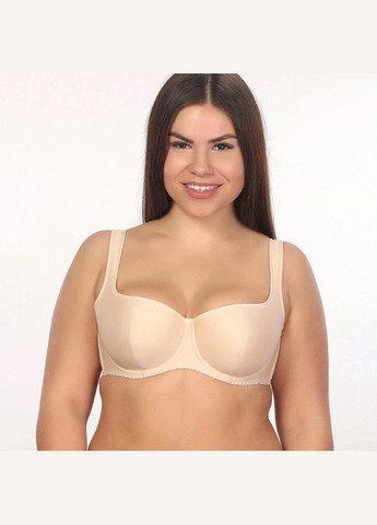Бежевый балконет бюстгальтер балконет на поролоне. Elita с косточками