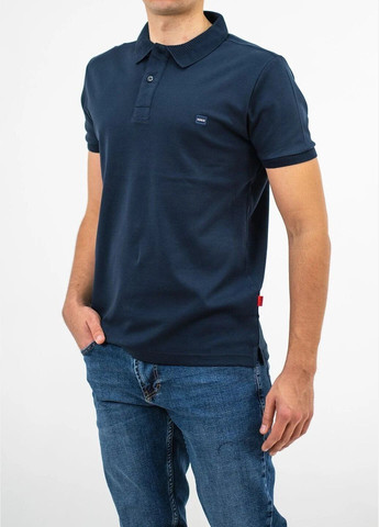 Темно-синяя футболка-поло мужское для мужчин Hugo Boss с логотипом