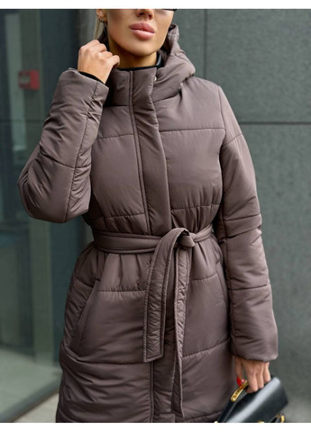 Коричневый демисезонный Пуховик Style Point