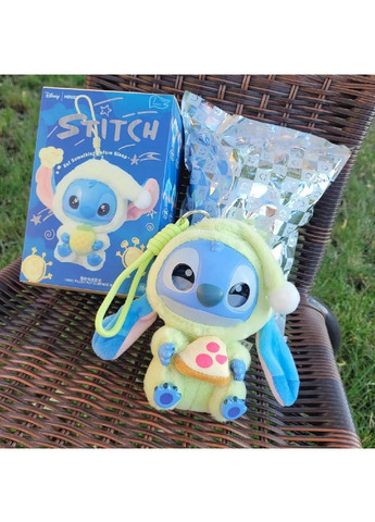 М'яка плюшева іграшка фігурка брелок Стіч в костюмі Лабубу з петлею для підвішування 15 см (480994-Prob) Зелений з піцою Unbranded (350633533)