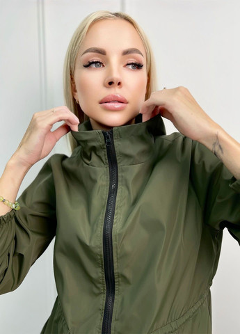 Оливковая (хаки) женская удлиненная куртка Fashion Girl Lexy