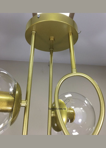 Золота люстра з прозорих куль на 6 ламп (52-L7914-6 GD+CL) No Brand (370070692)