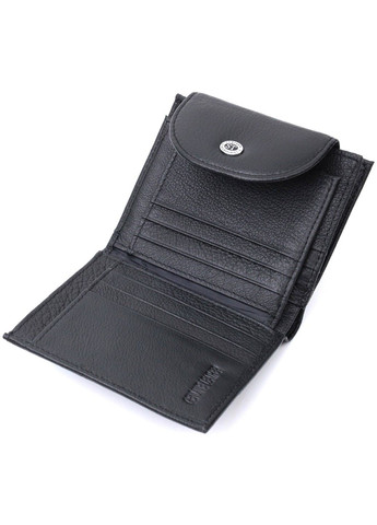 Зручний жіночий гаманець із монетницею із натуральної шкіри 22711 Чорний st leather (298111839)