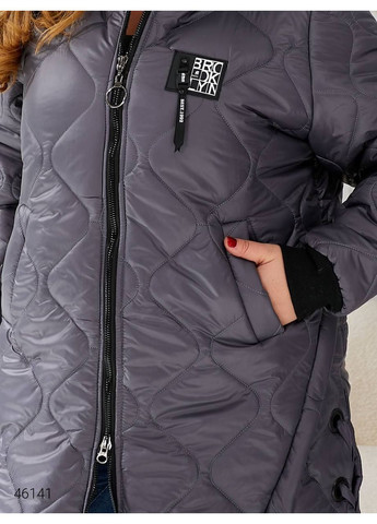 Темно-сіре зимнє Пальто жіноче стьобане Byron