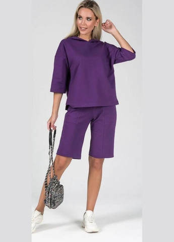 Женский костюм двойка с шортами цвет фиолет р.50/52 453624 New Trend (286330088)