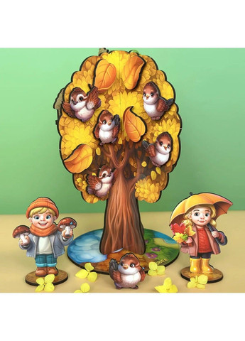 Розвиваюча дерев'яна гра на липучках "Пори року абрикоса" Ubumblebees (369592224)