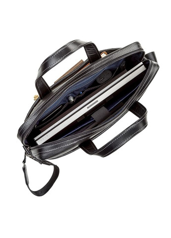 Чоловіча сумка для ноутбука з натуральної шкіри із двома відділеннями чорна (sku_11110) No Brand (330012773)