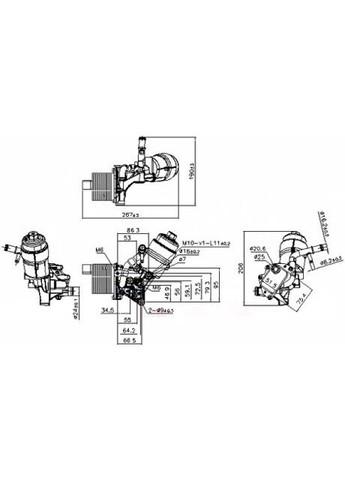 Радіатор масляний з корпусом масляного фільтра OPEL MOKKA (13-) 1.4 I 16V TURBO|OPEL ADAM (13-) 1.4 TURB 91161 Nissens (366183869)
