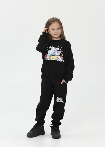 Чорний зимній дитячий повсякденний костюм двійка для дівчинки kuromi чорний No Brand