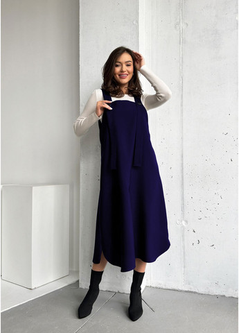 Демисезонный женский женский однотонный сарафан меди – универсальный базовый образ INNOE однотонный