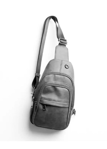 Рюкзак повсякденний міський на кожен день чоловічий з широкою лямкою через плече екошкіра 28.5х4.5х15 см (478010-Prob) Сірий Unbranded (301609854)