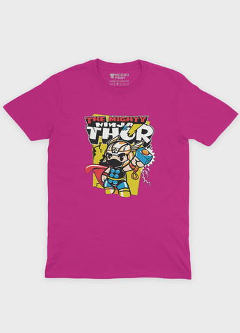Розовая демисезонная футболка для мальчика с принтом супергероя - тор (ts001-1-fuxj-006-024-001-b) Modno
