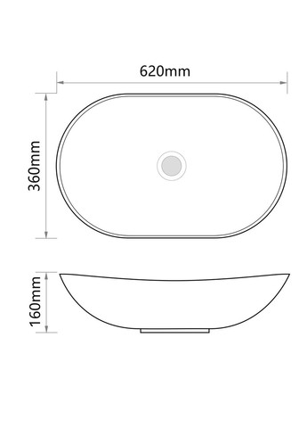 Накладная раковина PREMIUM WAVE-0105 EDGE GOLD 620х360х160mm (MP6557) Mixxus (322074462)