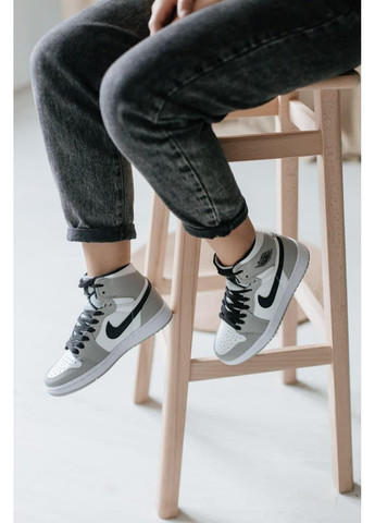 Сірі Осінні кросівки чоловічі nike air jordan 1 mid light smoke grey найк аір джордан No Brand