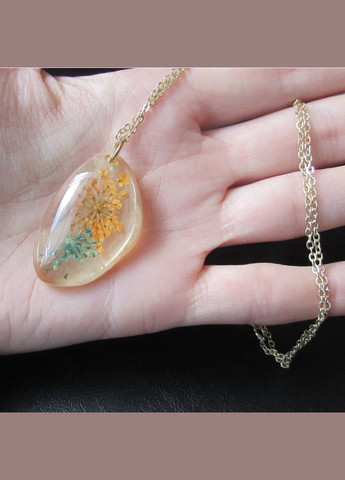 Кулон подвеска прозрачная сухоцветная на цепи, 3028 Fashion Jewelry (336949649)
