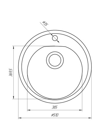 Гранитная мойка MARTIN песчаный 510мм-А0004 Globus Lux (317045321)