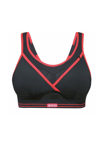 Чёрный топ бюстгальтер для фитнеса и аэробики Shock Absorber полиамид, полиэстер, эластан