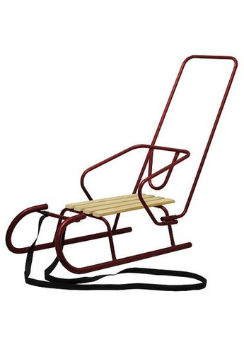 Санки зимние бордовые "Снежок" металлические с съемной спинкой для детей и взрослых для катания на снегу ProDobro (367264663)