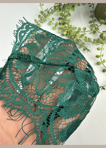 Зеленый демисезонный зеленый кружевной комплект белья, трусики, бюст, пояс с гартерами, 100% хлопок No Brand