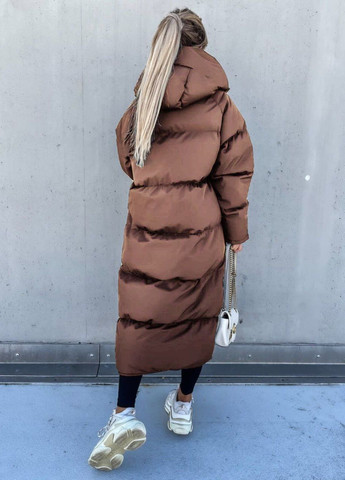Коричневая зимняя куртка пуховик женская зимняя к-011 мокко SoulKiss k-011