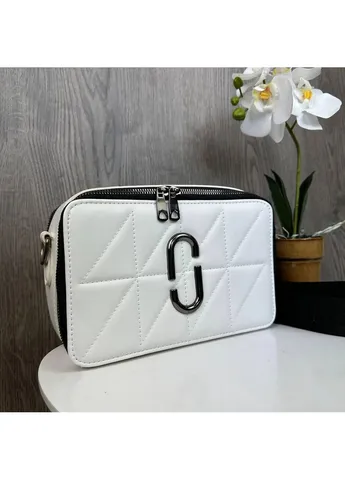 Жіноча міні сумочка клатч екошкіра 23х9х14 см біла з нікелем No Brand (398111615)