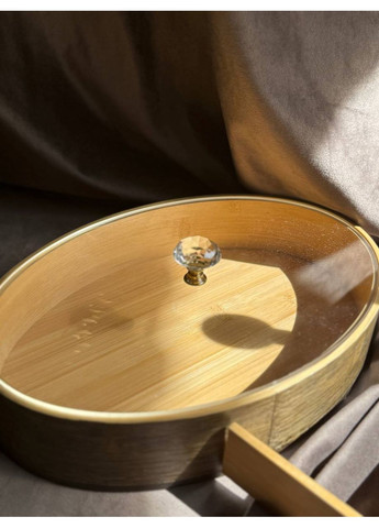 Менажниця HB-40-8 з кришкою бамбукова овальна Бежевий Yiwu (361308760)