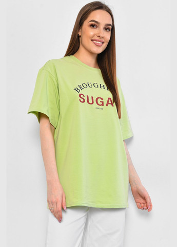 Зеленая летняя футболка женская зеленого цвета Let's Shop