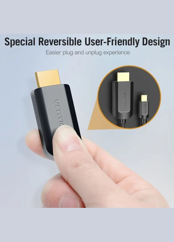 Кабель TypeC to HDMI 4K 30Hz Cable 1.5M Black (CGUBG) Vention (300685257)