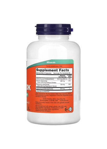 Кальцій та магній Cal-Mag DK Caps, 180 капсул для підтримки кісток та зубів Now (322294102)