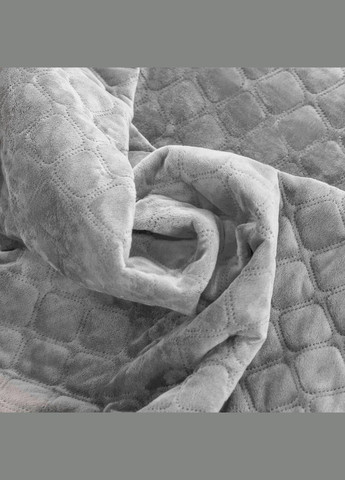 Покрывало Велюровое мягкое Светло-серое размер 220х240 см ромб/круглый ТЕП (323645208)