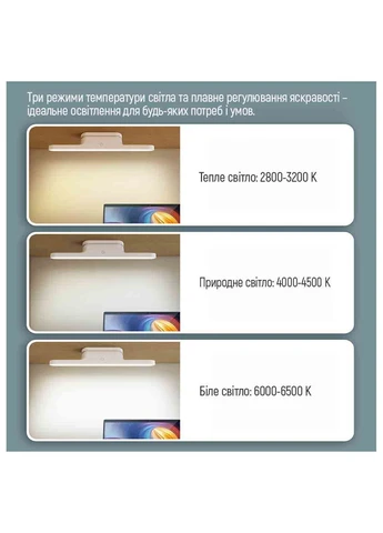Настольная лампа на магните с аккумулятором, работа с батареей до 10 часов, USB, LED светильник на аккумуляторе Colorway Magnetic Multi-Functional (365833475)