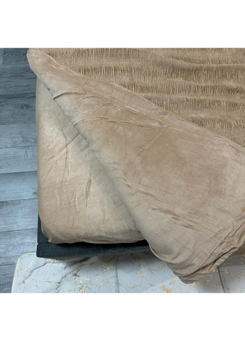 Постільна білизна "Luxury Жатка Велюр" (Євро). 200х230 см бежевого кольору. No Brand (367912413)