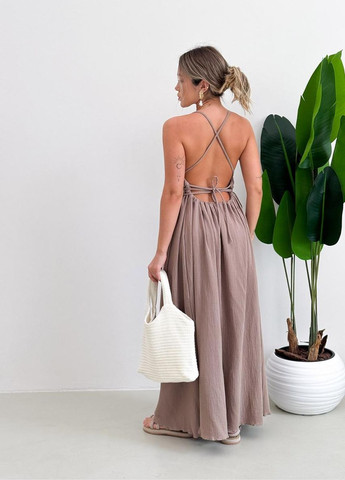 Пудровое кэжуал платье муслиновое гера Art Knit однотонное