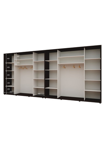 Шафа-купе шестидверна 440*60*240 см Графіт 6 дверей ДСП Максі Комфорт Меблі (360478640)